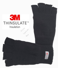 MENS ADULTS Half Finger Fingerless THERMAL THINSULATE GLOVES Knitted WOOLY