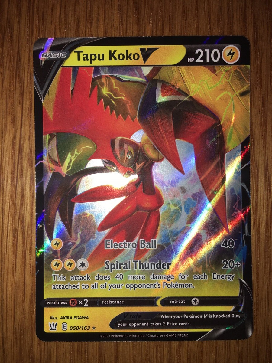 pokemon card tapu koko v  147/163  Battle Style Full Art  Single : Toys & Games [Colorless] Pokemon Battle Styles Tapu Koko