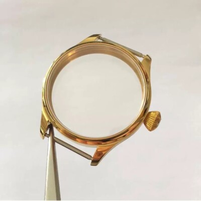 40MM Mineral Glass Solid Watch Case 18K Gold Plated for Manual