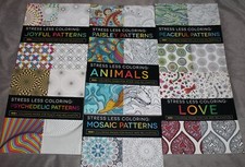 Stress Less Adult Coloring 7 Book Set Love Joyful Peaceful Animals 700 Pages