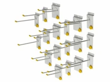 GarageTek® Slatwall Hooks (18 Pack) | 9 Single Hooks & 9 Double Hooks | Great fo