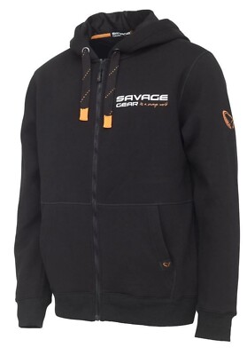 Savage Gear Urban Zip Hoodie Black Kapuzenhoodie Angelpullover  Outdoor Freizeit
