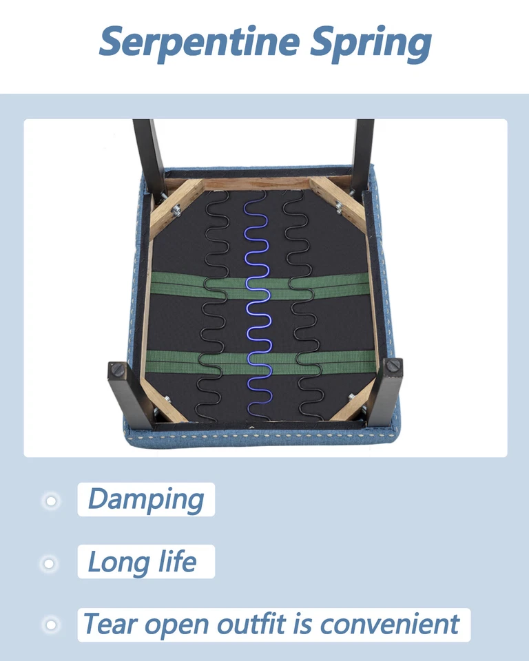 Комплект из 2 элегантных стеганых тканевых мягких современных обеденных стульев для дома - Изображение 3 из 4