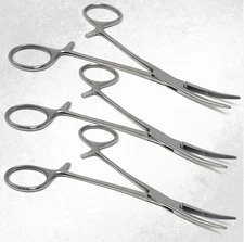 3 KELLY HEMOSTAT LOCKING FORCEPS 7" CURVED TIP SURGICAL INSTRUMENTS