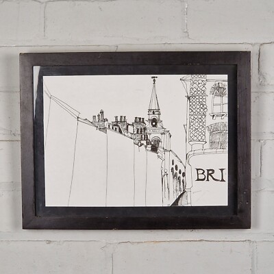 Alison Neville Original ''Fournier Street From Brick Lane'' - Tinte auf Papier