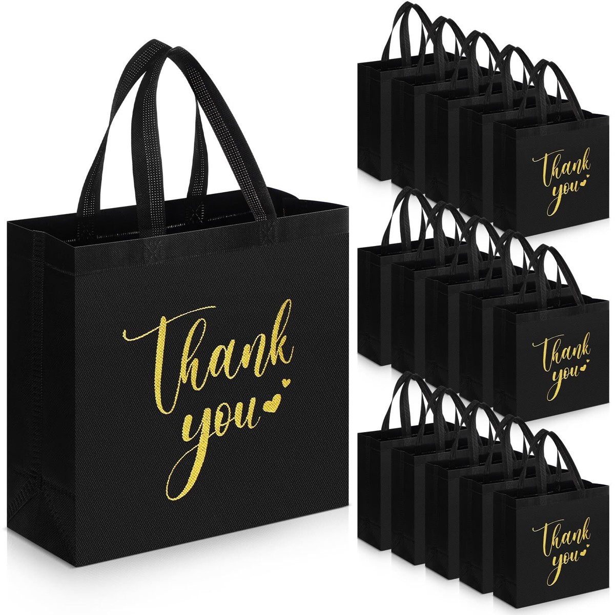 300 Pcs Thank You Merchandise Bags, 3 Size Shopping Bags For Business