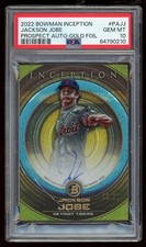 2022 BOWMAN INCEPTION JACKSON JOBE AUTO GOLD FOIL /50 PSA 10 Crack Case