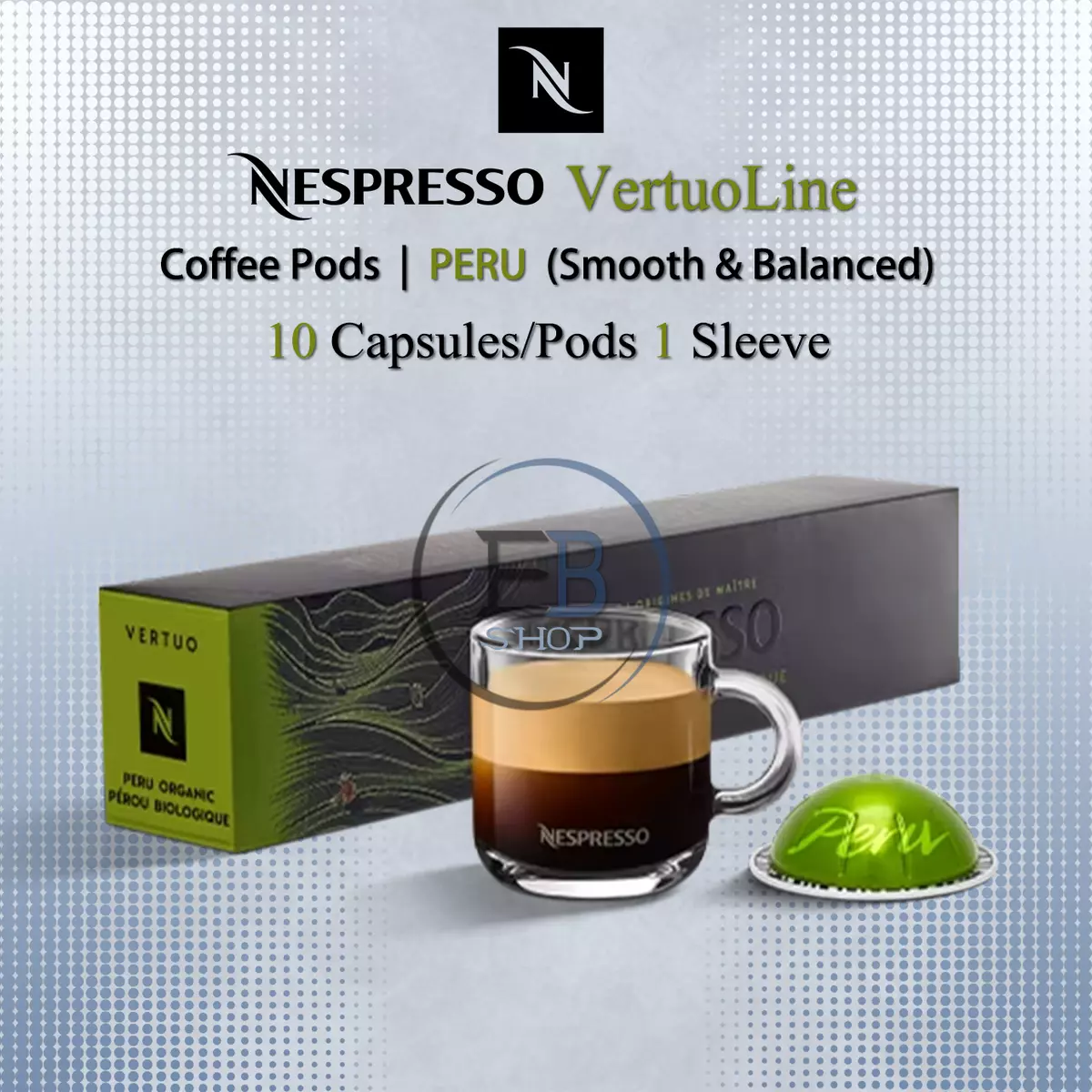 Coffee Pods Vertuo Line 10 Capsules 1 Sleeve Peru Organic (Fruity) | eBay