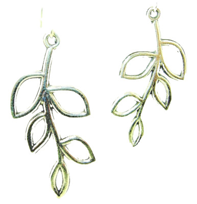 New Graceful Open LEAVES Leaf Design Silver-tone Drop Dangle Earrings 2.33'' Long