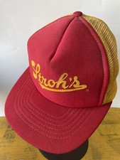Vintage Stroh's Beer Snapback Mesh Cap Hat Brewery Made In USA Red Trucker Cap
