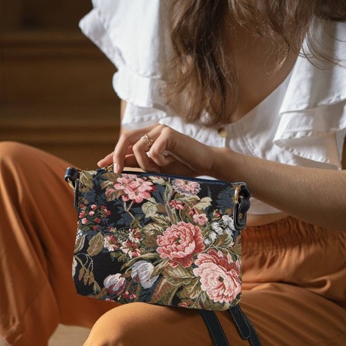 Crossbody Bag Shoulder Handbag Floral Design Signare Tapestry - Picture 18 of 24