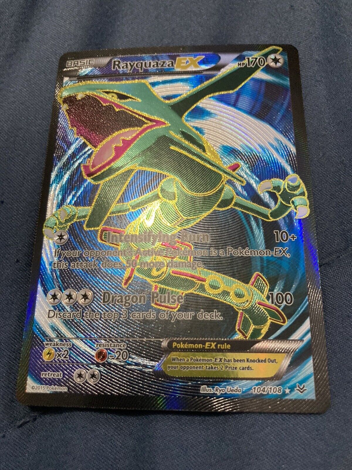  Pokemon - Rayquaza-EX (104/108) - XY Roaring Skies - Holo :  Toys & Games