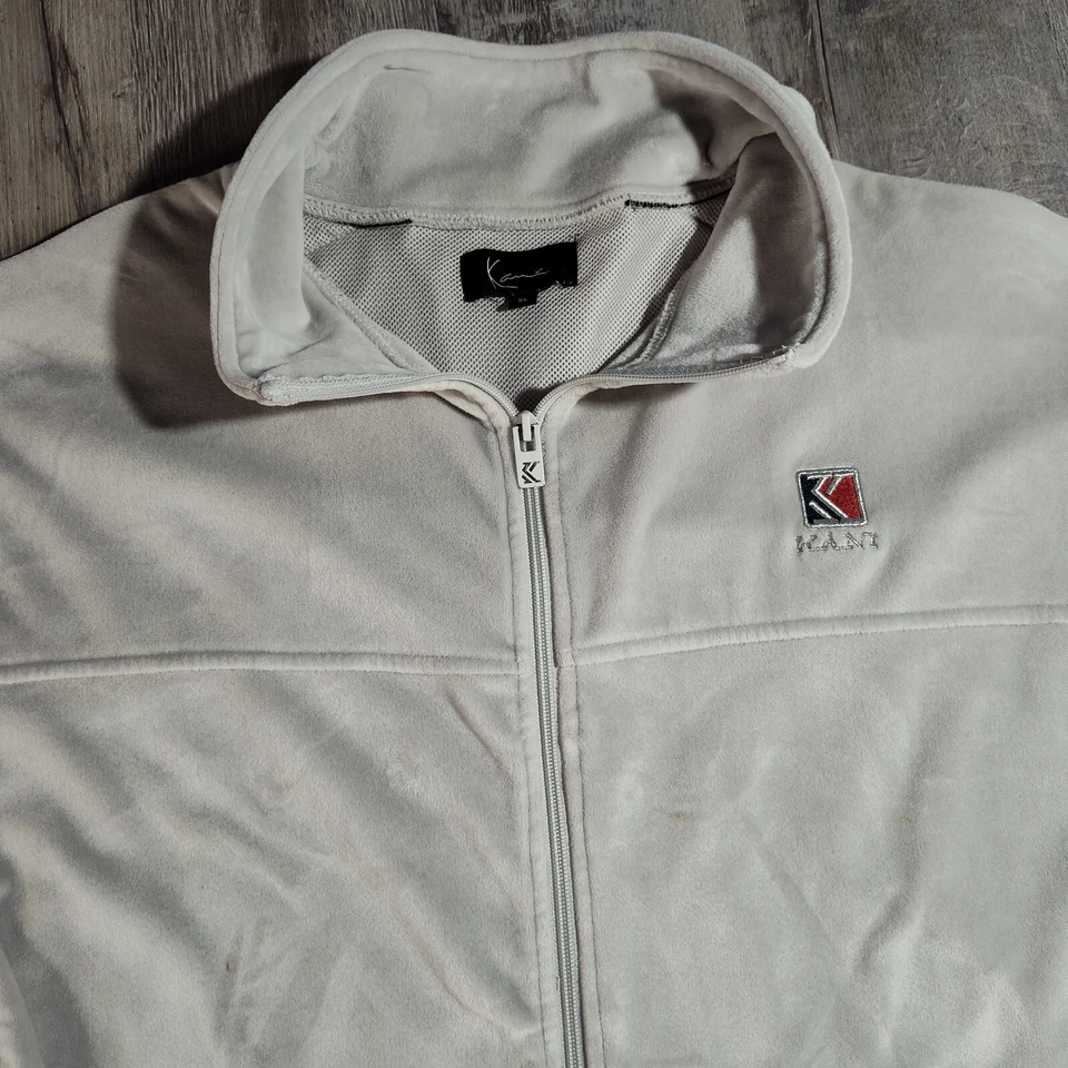 Chaqueta de terciopelo Karl Kani Mac Series de colección para hombre XL Shuttle Tape Logo Foto 4 de 4