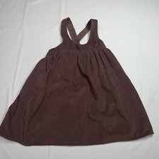 Mabo Kids Overall Dress Corduroy Chocolate Brown, Size 4-5yr