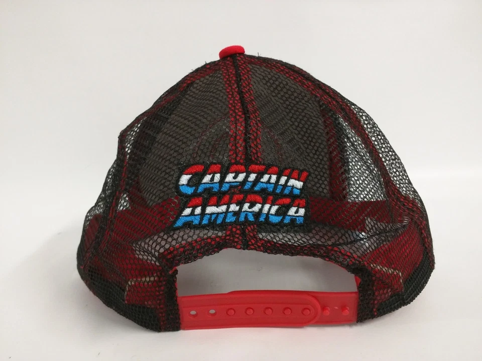 Boné de beisebol MARVEL Capitão América logotipo preto Snapback caminhoneiro - Imagem 2 de 4