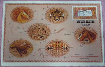 Vtg NOS Tandy Leather Doodle Page of the Month Pattern - Bandero Leather Buckles
