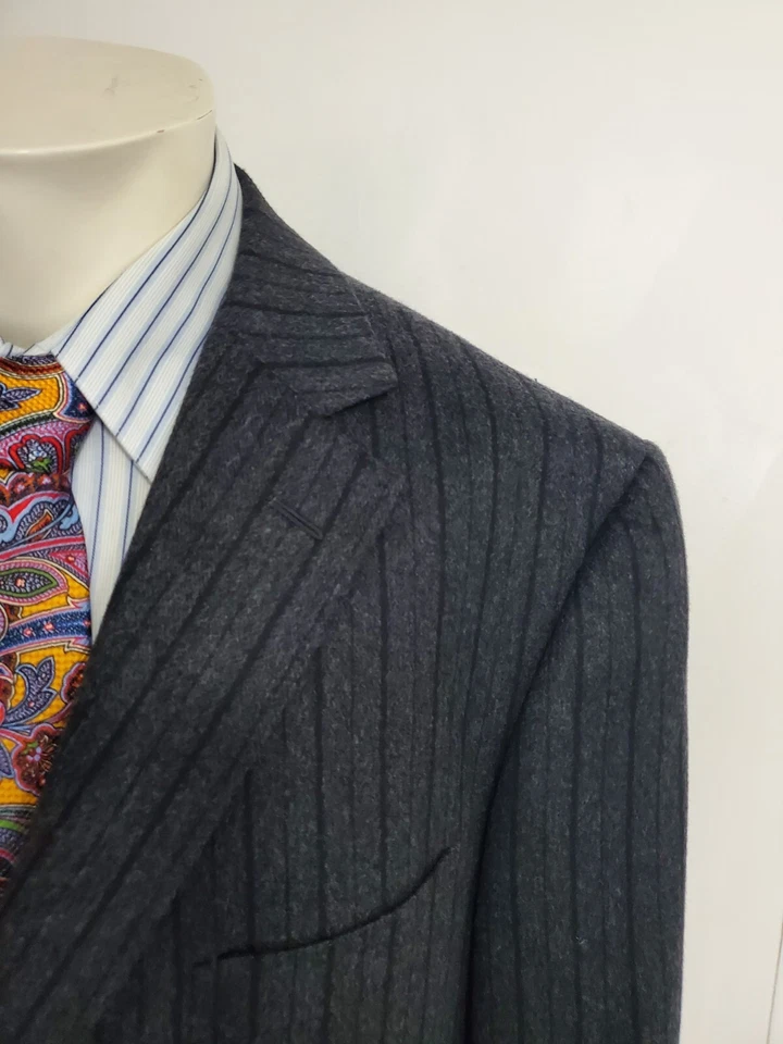 Ermenegildo Zegna Blazer Mens 46 Wool Angora Sport Coat 3 Buttons Designer Italy - Image 4 of 4