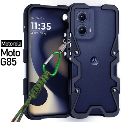 Moto G85/Moto Edge S30 Pro Case Rock Punk Style Metal Phone Border Bumper Frame