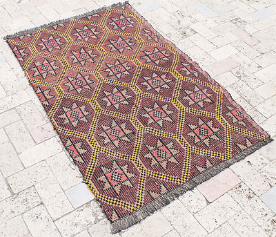 Türkischer Kelim Teppich 21 Zoll x 53 Zoll Handgewebt Konya Cicim Kelim 55 x ...