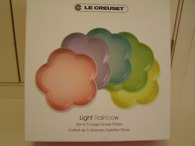 Le Creuset Stoneware Large Flower Plates, Set of 5,Cool Mint,Pink, etc. New | eBay