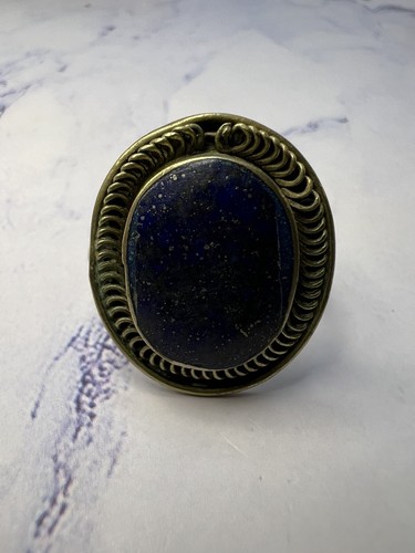 Vintage Handmade Native American Lapis Lazuli Ring in Mixed Metals
