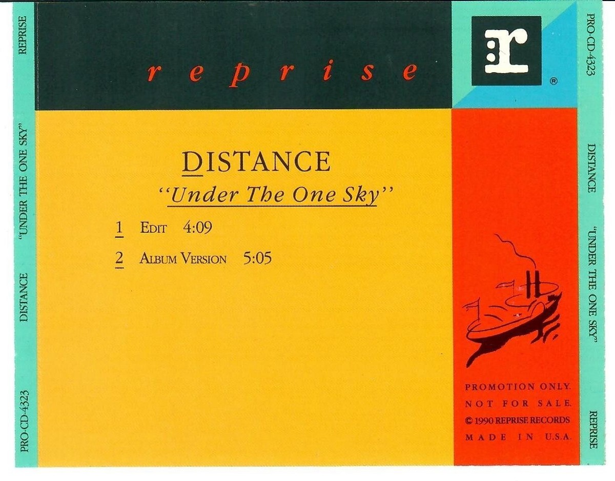 洋楽 DISTANCE Under The One Sky Sealed Promo Distance Under the One Sky Rare 2 Track Promo Single CD Reprise