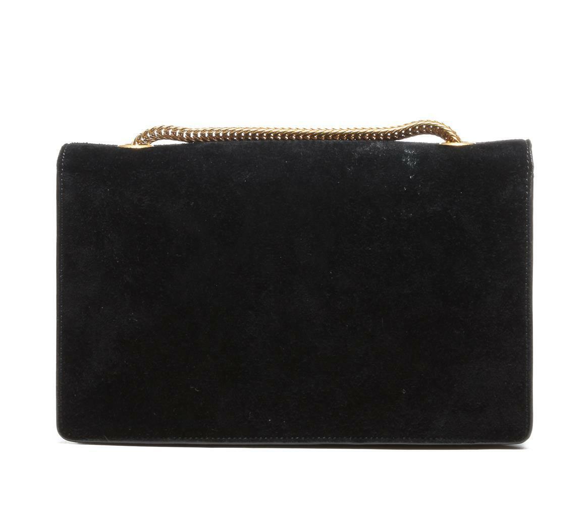 SAINT LAURENT Black Suede Small Betty Bag Gold Chain SAINT LAURENT Black Suede Small Betty Bag Gold Chain