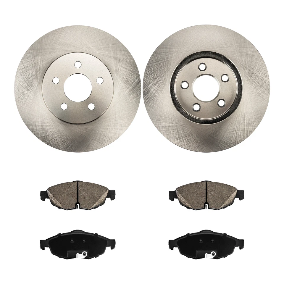 Kit de rotores de disco delanteros y pastillas de freno para 01-06 Chrysler Sebring Dodge Stratus Foto 4 de 4