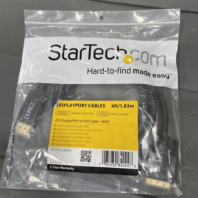 STARTECH DP2DVIMM6 6FT DISPLAYPORT TO DV CABLE ***FREE SHIPPING***