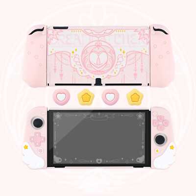 Protective Case for Nintendo Switch OLED Joy Con Ergonomic Design Pink  Cover