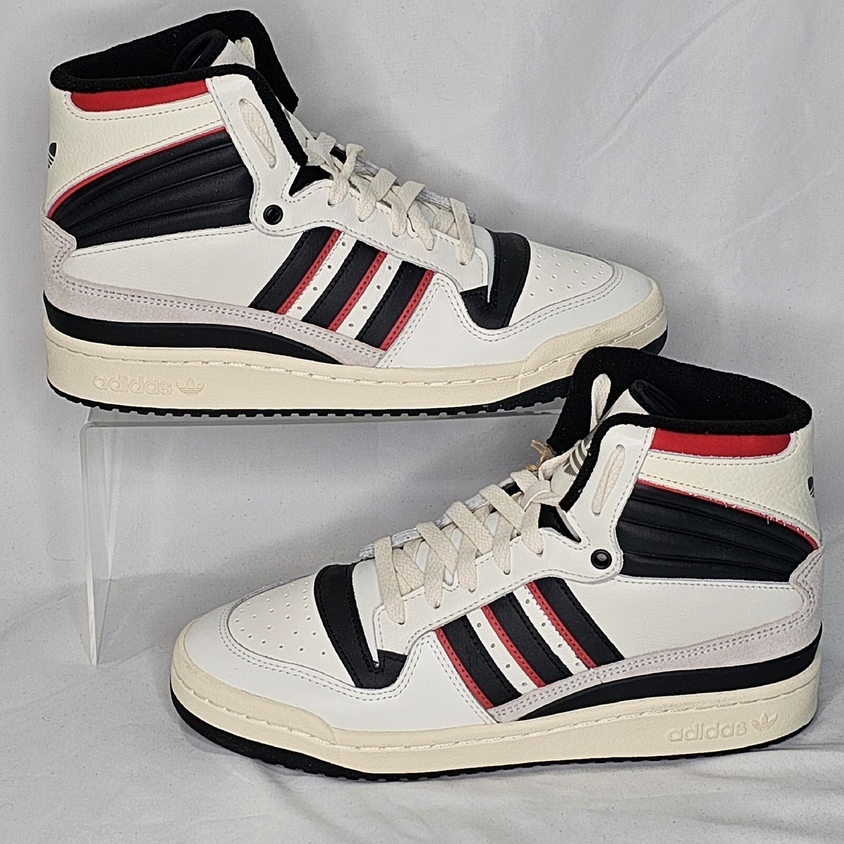 Adidas Original El Dorado High Top Shoes Mens 8 White Black Red