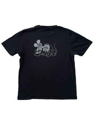 Tim Coppens T-Shirt Graphic Tee TC Disney Mickey Pluto Black Women s Size XL