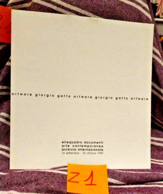 KUNSTBROSCHÜRE GEORGIO KATZE ARTWARE ELLEQUADRO 1999