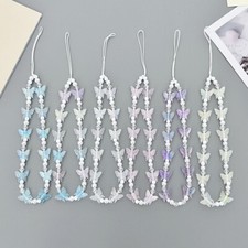 Mobile Strap Phone Charm Beads Chain Butterfly Jeweller Anti-Lost Phone Lanyard