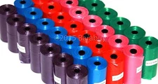 3600 Color DOG PET WASTE POOP BAGS 180 REFILL ROLLS with Core Petoutside USA