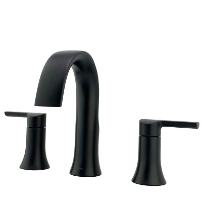 Moen TS6925BL DOUX 2-Handle Widespread Bathroom Faucet Trim - Matte Black  READ