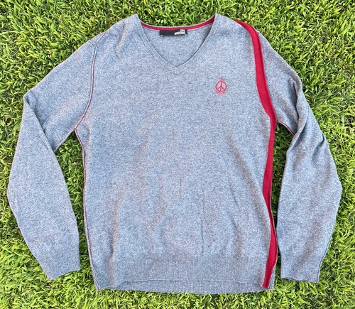 Mens Love Moschino Grey Sweater Red 