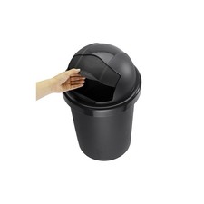 Rotho Roll Bob runder Mülleimer 30l mit Schiebedeckel Kunststoff Abfall 