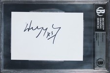 Oilers Wayne Gretzky Authentic Signed 4x6 Index Card Autographed BAS Slabbed 5