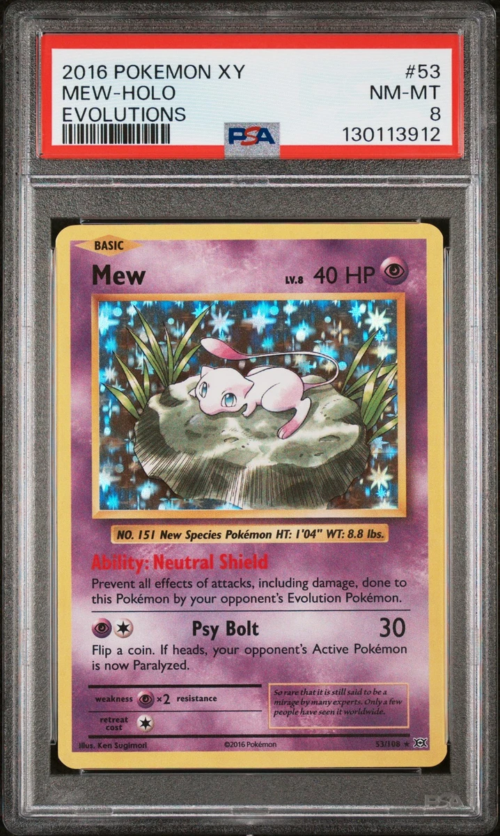 Mew Pokémon TCG Professional Sports Authenticator (PSA) Grade 8