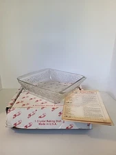 1996 Princess House #540 Poinsettia Crystal Baking Dish NIB