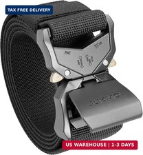 JUKMO Tactical Belt, Military Hiking Rigger 1.5" Nylon Web Work Belt with Heavy