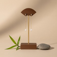 2 Pieces Walnut Earring Display Stand New Chinese and Design for Dressing Table