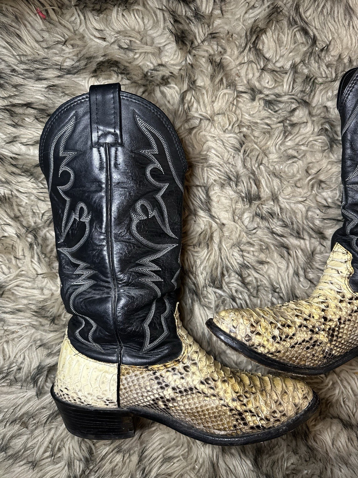 Vintage Larry Mahan Cowboy Boots Python Snakeskin… - image 4