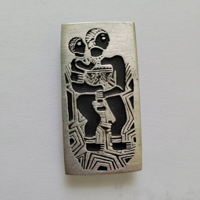 Urban Fetishes Brooch Vintage Alice Seely Petroglyph Mother and Child Pin