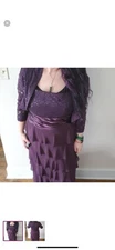Eggplant Purple Wedding Guest Bridal Dress Size 18