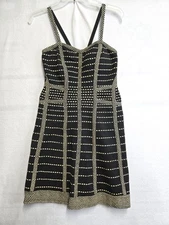 WOW COUTURE GOLD LABEL BLK/WHITE GEOMETRIC STRETCH MINI NWT SZ-LG