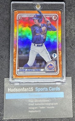 Pete Crow-Armstrong 2020 Bowman Draft 1st Edition #BD-72 Orange Foil 5/25 Mets