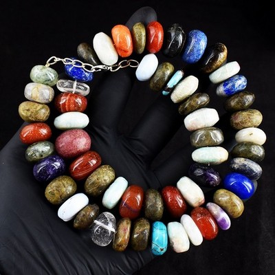 Amazonite & Carnelian 1254.00 Cts Dazzing Beaded Awesome Necklace RK 01 E722