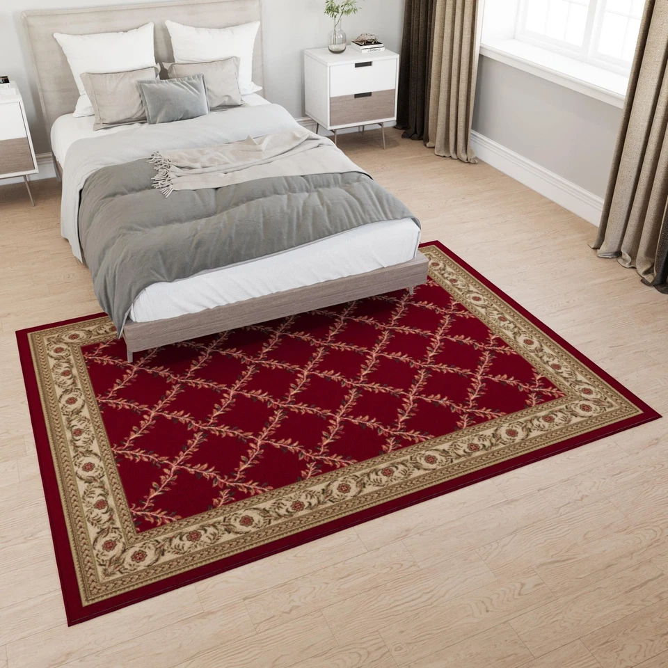 Alfombras de 5' x 6'6" para sala de estar alfombra de área enrejado para dormitorio - antideslizante duradera... Foto 3 de 4